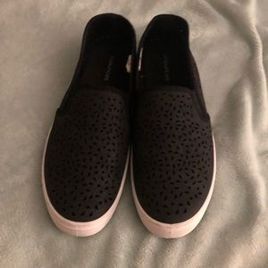 Maurice’s keyhole black slip ons-worn once.